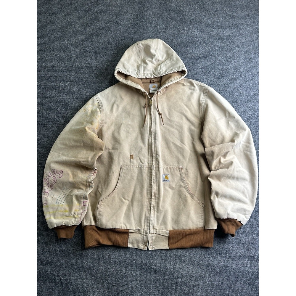 Mens Carhartt J131 Hooded Active Jacket Made in USA, Size L